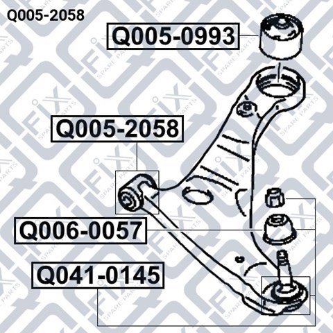 Silentblock przedniego wahacza dolnego Q0052058 Q-fix