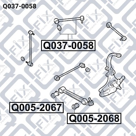 Wahacz zawieszenia tylnego górny lewy/prawy Q0370058 Q-fix