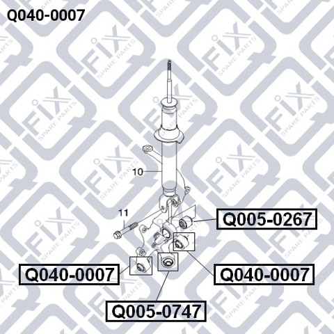 Silentblock czopu tylnego Q0400007 Q-FIX