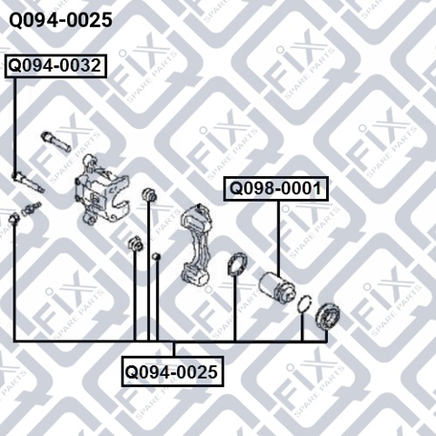 Zestaw naprawczy zacisku hamulcowego tylnego Q0940025 Q-FIX