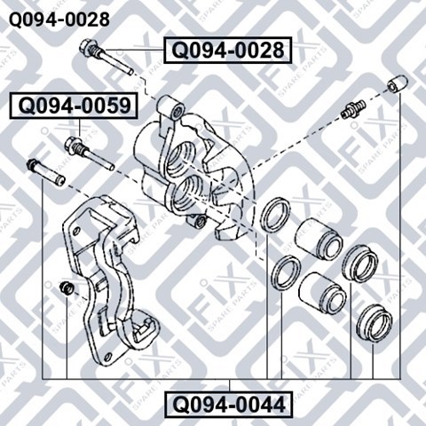 Prowadnica zacisku tylnego Q0940028 Q-fix