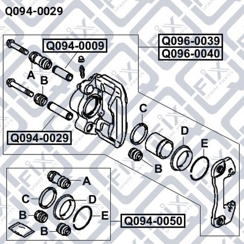 Prowadnica zacisku tylnego dolna Q0940029 Q-fix