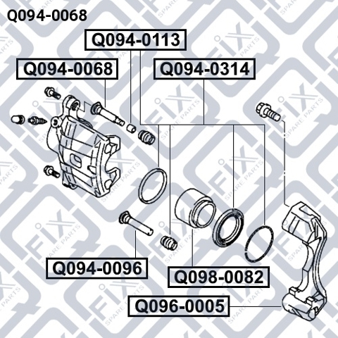 Prowadnica zacisku przedniego górna Q0940068 Q-FIX