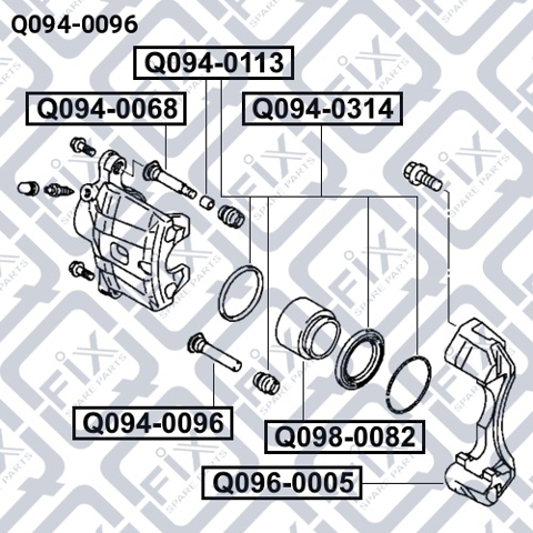 Prowadnica zacisku przedniego dolna Q0940096 Q-FIX