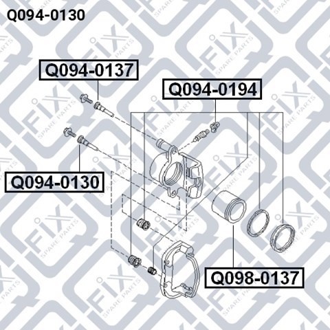 Zestaw naprawczy zacisku hamulcowego przedniego Q0940130 Q-fix