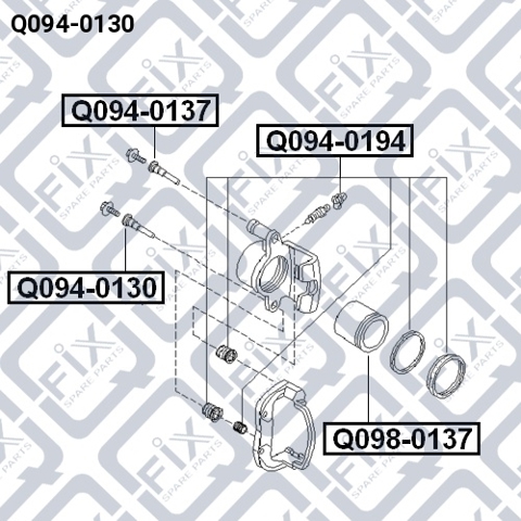 Prowadnica zacisku przedniego dolna Q0940130 Q-FIX
