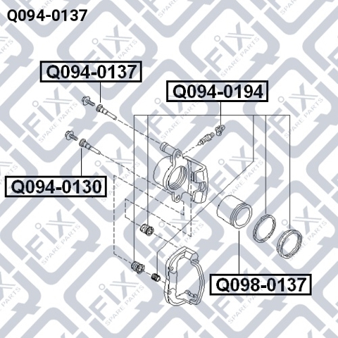 Prowadnica zacisku przedniego Q0940137 Q-FIX