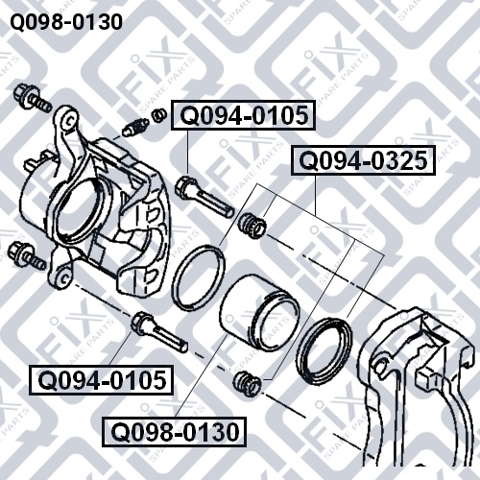 Tłoczek zacisku hamulcowego przedniego Q0980130 Q-FIX