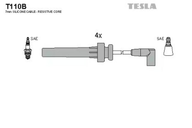 Zestaw przewodów wysokiego napięcia T110B Tesla