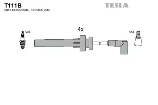 Zestaw przewodów wysokiego napięcia T111B TESLA