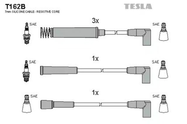 Zestaw przewodów wysokiego napięcia T162B Tesla