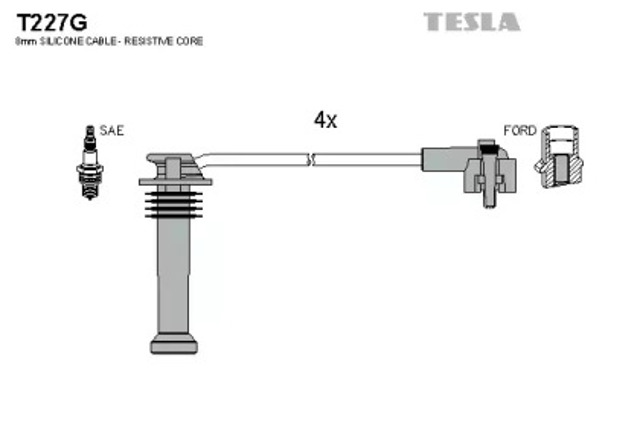 Zestaw przewodów wysokiego napięcia T227G TESLA