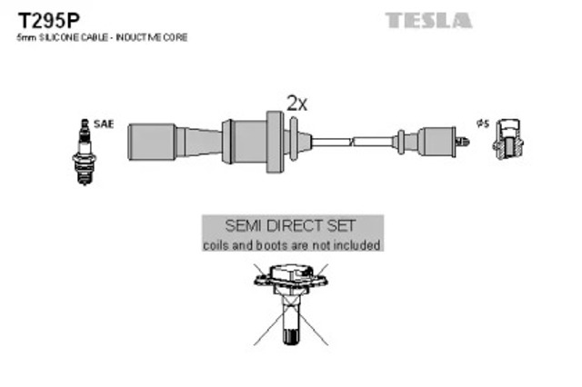 Zestaw przewodów wysokiego napięcia T295P TESLA