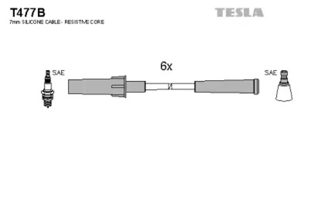Zestaw przewodów wysokiego napięcia T477B TESLA