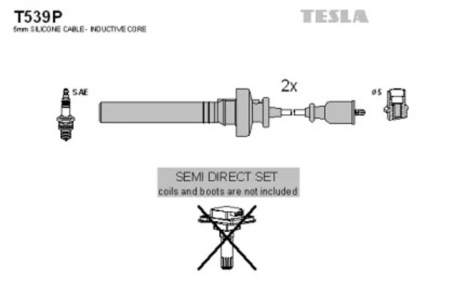 Zestaw przewodów wysokiego napięcia T539P TESLA
