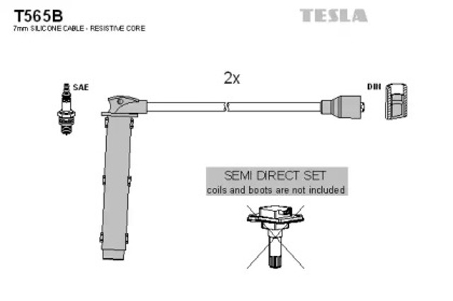 Zestaw przewodów wysokiego napięcia T565B TESLA