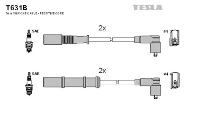 Zestaw przewodów wysokiego napięcia T631B TESLA