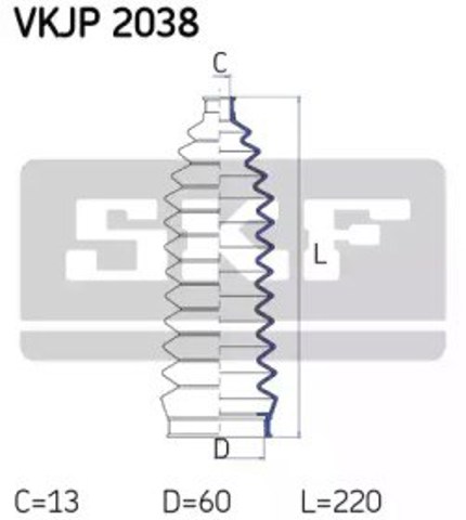 Osłona mechanizmu kierowniczego (maglownicy) VKJP2038 SKF