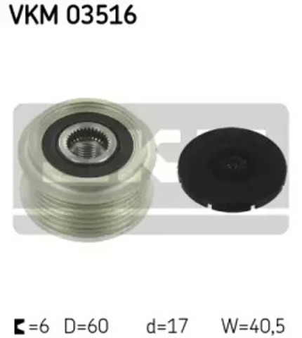 Koło pasowe alternatora VKM03516 SKF