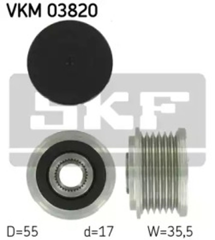 Koło pasowe alternatora VKM03820 SKF