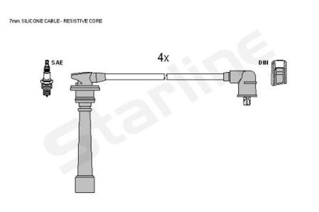 Zestaw przewodów wysokiego napięcia ZK5142 STARLINE