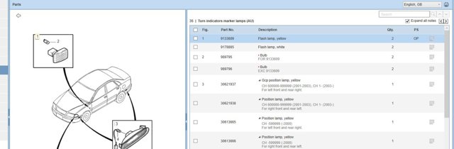 Powtarzacz kierunkowskazu na błotniku Volvo V40 VW