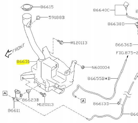 Zbiornik spryskiwaczy Subaru OUTBACK