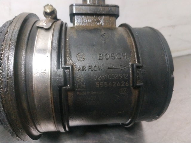 Czujnik przepływu powietrza, przepływomierz powietrza M.A.F. 0281002912 OPEL