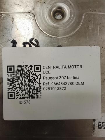 Sterownik silnika 0281013872 PEUGEOT