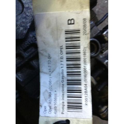 Pompa wtryskowa wysokiego ciśnienia do Opel Astra 51, 52, F35, M35
