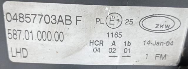 Reflektor lewy 04857703AB CHRYSLER