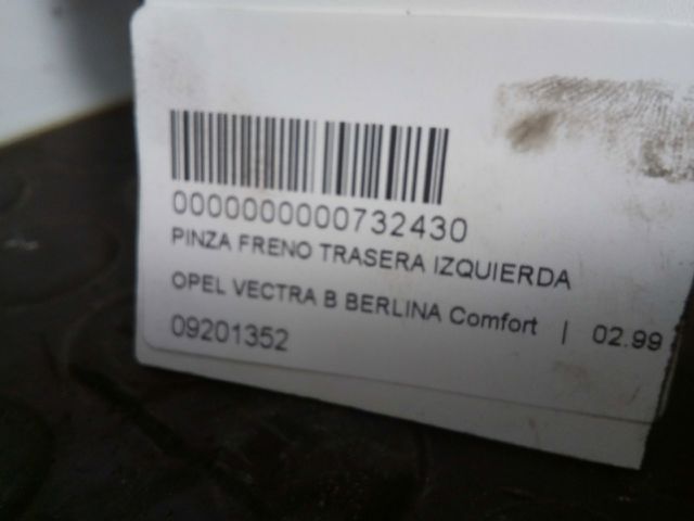 Zacisk hamulcowy tylny lewy 09201352 OPEL