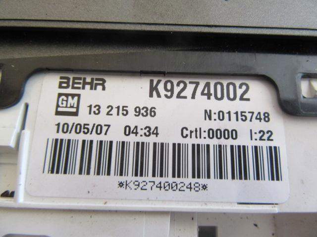 Sterownik trybów ogrzewania/klimatyzacji 13215936 OPEL