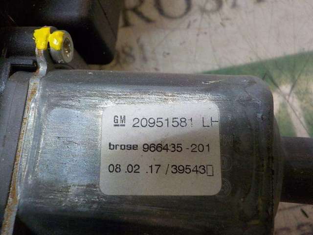 Mechanizm podnoszenia szyby drzwi przednich lewych 13369285 OPEL