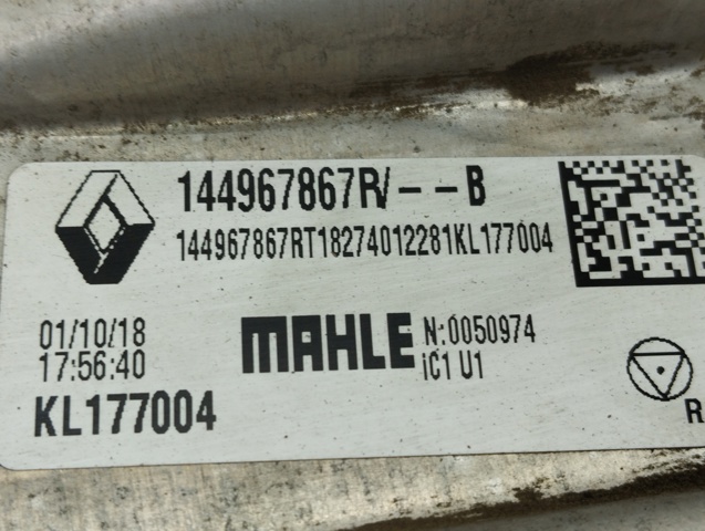 Chłodnica intercoolera 144967867R RENAULT