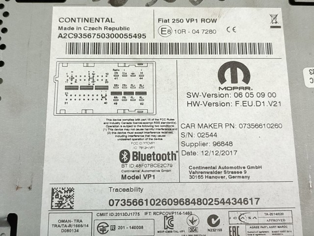 Radioodtwarzacz (radio AM/FM) do Peugeot Boxer 250