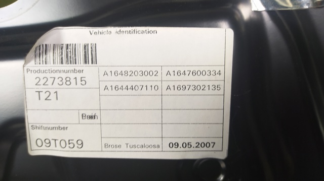Głośnik drzwi tylnych 1648203002 MERCEDES