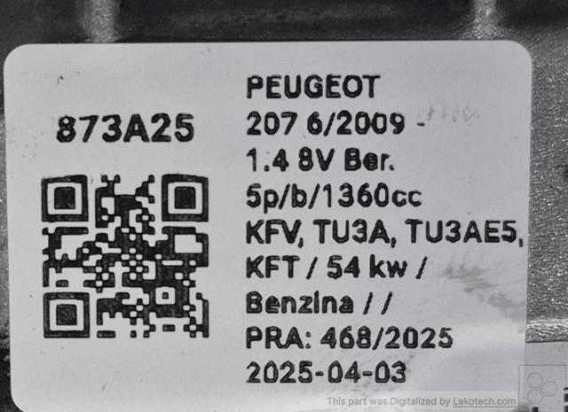 Sterownik silnika Peugeot 207 WA, WC