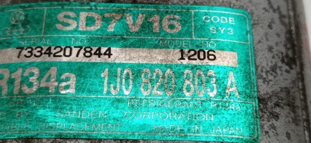 Sprężarka klimatyzacji 1J0820803A VAG