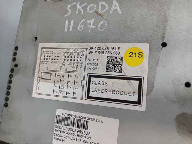 Radioodtwarzacz (radio AM/FM) 1Z0035161F VAG