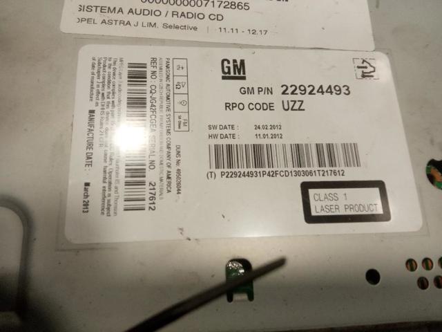 Radioodtwarzacz (radio AM/FM) Opel Astra 69