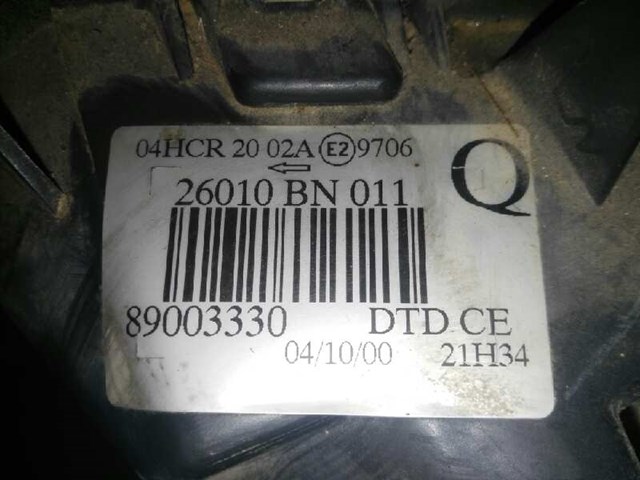 Reflektor prawy 26010BN011 NISSAN