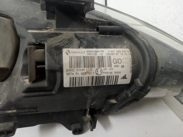 Reflektor lewy Renault Megane 4 K9A, K9M, K9N