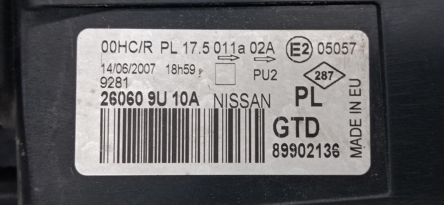 Reflektor lewy Nissan Note E11