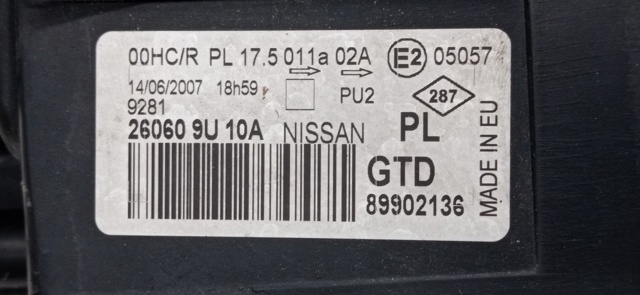 Reflektor lewy Nissan Note E11