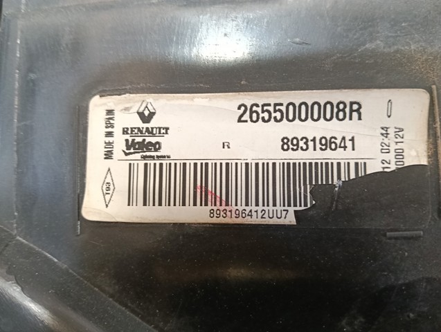 Lampa zespolona tylna prawa 265500008R RENAULT