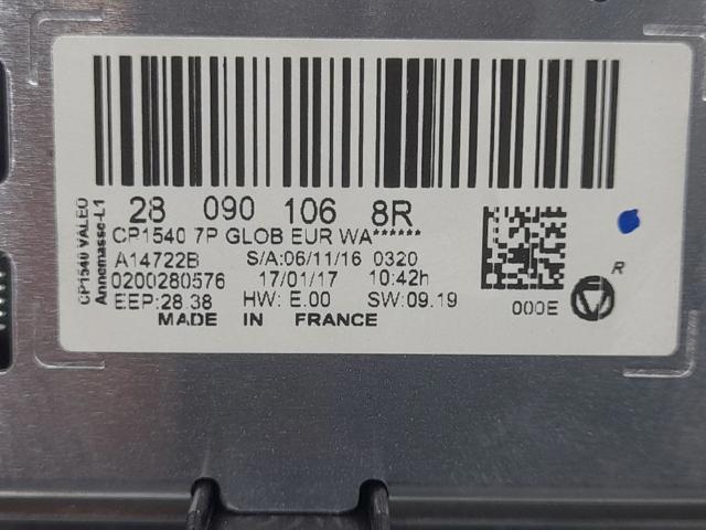 Sterownik trybów ogrzewania/klimatyzacji Renault Megane 4 K9A, K9M, K9N