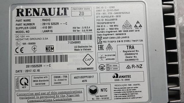 Radioodtwarzacz (radio AM/FM) Renault Megane 4 K9A, K9M, K9N