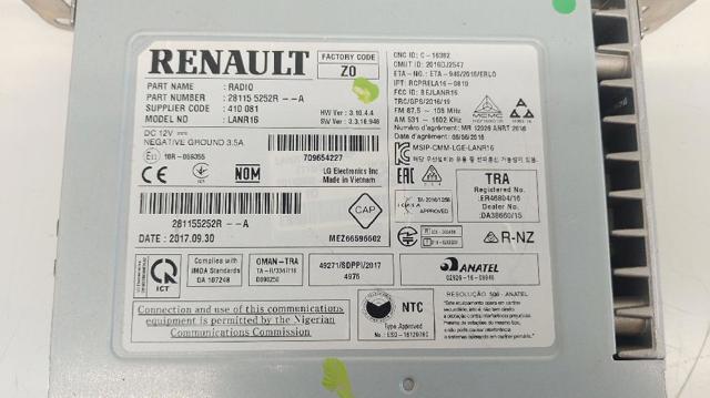 Radioodtwarzacz (radio AM/FM) Renault Megane 4 K9A, K9M, K9N