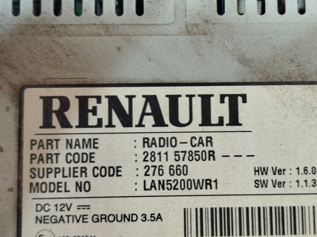 Radioodtwarzacz (radio AM/FM) 281157850R RENAULT